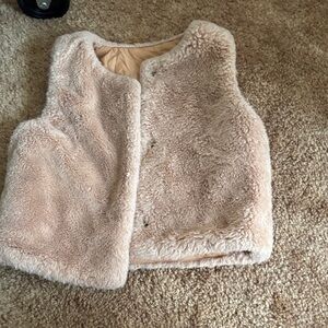 Cozy Plush Faux Shearling Vest - Blush